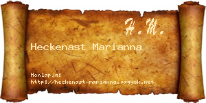 Heckenast Marianna névjegykártya